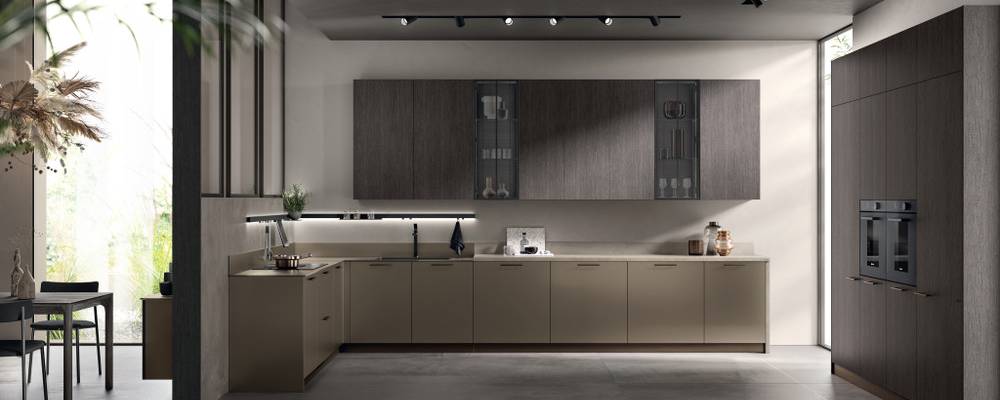 Matera Gri mat cam, Demir Gri kaplama alüminyum destek - Oryantal Dekoratif Melamin - Koyu Çelik kaplama Alüminyum çerçeve, Lineer tel örgü
